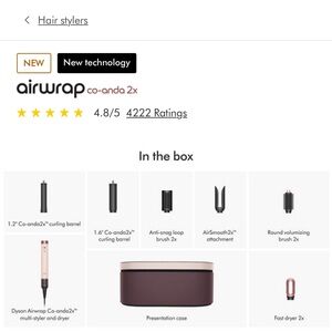 Dyson Airwrap Co-2x multi-styler and dryer Straight + Wavy Pink/Rose Gold, NEW